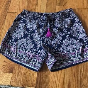 Flowy black and purple shorts